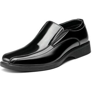 🆕Bruno Marc Men's Black-Pat Cambridge Slip-on Loafers Square-Toe Dress Shoes